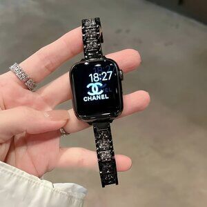 NEW Luxury Slim Black Adjustable Stainless Steel Watch Band For Apple Watch